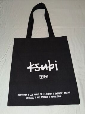 NWOT Ksubi Black Small Tote Bag 14" x 16" Cities 100% Recycled Material Black